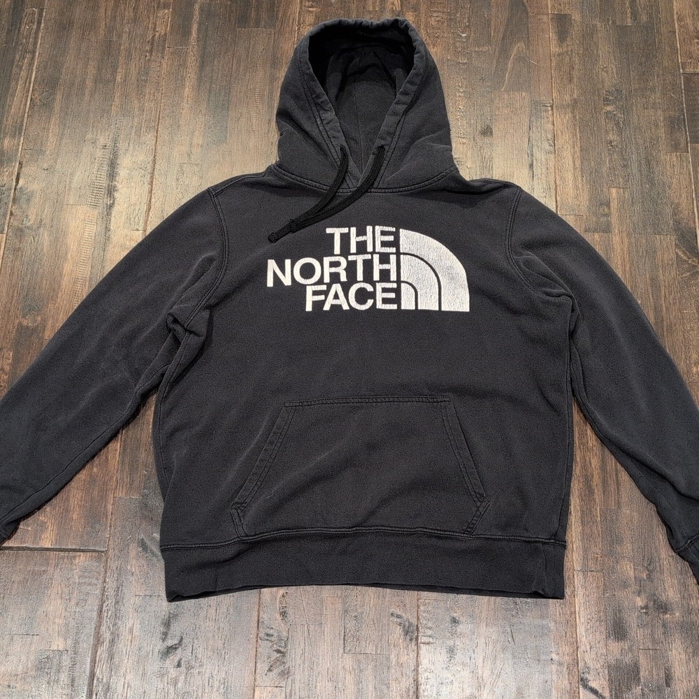 Vintage The North Face Black Hoodie‎ Pullover Mens Medium Soft Distressed Y2K